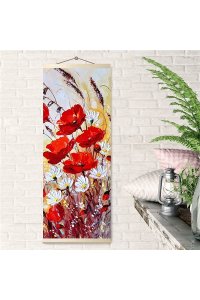 РОСПИСЬ ПО НОМЕРАМ 35*88 ПОЛЕВЫЕ МАКИ ПАННО HRP0013 (7425)