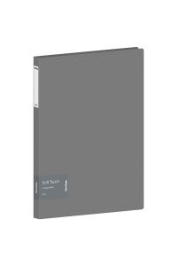 ПАПКА НА 4 КОЛЬЦАХ 24 ММ СЕРАЯ SOFT TOUCH BERLINGO RB4_4D985 (1537)