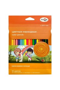 КАРАНДАШИ 18ЦВ ОРАНЖЕВОЕ СОЛНЦЕ (6 КЛАССИЧ+6 НЕОН+6 ПАСТЕЛЬН) ГАММА /ЕВРОПОДВЕС/260220211 (2556)
