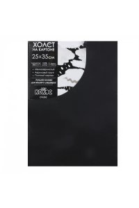 ХОЛСТ НА КАРТОНЕ 25*35СМ ЧЕРНЫЙ (100% ХЛОПОК 280ГР МЕЛКОЕ ЗЕРНО) КОКОС 216262 (4369)