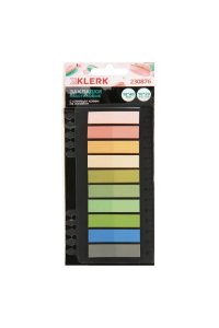 ЗАКЛАДКИ ПЛАСТИК 45*12ММ 10ЦВ*20Л В БЛОКЕ KLERK ПАСТЕЛЬ (С ЛИПКИМ КРАЕМ) 230876 (0351)