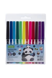 ФЛОМАСТЕРЫ 12 ЦВ ХАТБЕР ПЛЮШЕВЫЕ ПАНДЫ /ЕВРОПОДВЕС/ FP_088349 (9864)