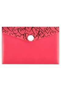 ПАПКА Д/КАРТ И ВИЗИТОК НА КНОПКЕ 10,5*7,4СМ СЕРДЕЧКИ (ПЛАСТИК) ФЕНИКС+ 59391