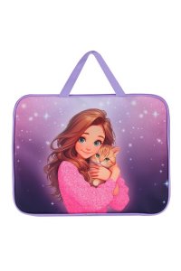 ПАПКА С РУЧКАМИ 26*34*4 СМ ТКАНЬ МИЛАШКА С КОТИКОМ КОКОС ПМД 2-20/261705 (9595)