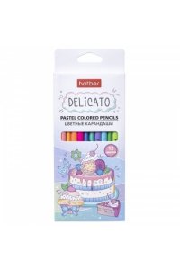 КАРАНДАШИ 12ЦВ HATBER DELICATO ПАСТЕЛЬНЫЕ ТРЕХГРАНН (ЕВРОПОДВЕС) CS_072213 (2281)