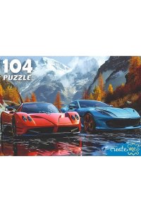 ПАЗЛЫ 104 РЫЖИЙ КОТ ДВА АВТО НА ФОНЕ ГОР 104-4533 (5339)