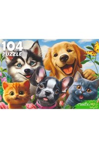ПАЗЛЫ 104 РЫЖИЙ КОТ СЕЛФИ ЧЕТВЕРОНОГИХ ДРУЗЕЙ Ф104-6476 (4760)
