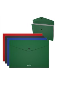 ПАПКА КОНВЕРТ НА КНОПКЕ А4 4 ОТД MATT CLASSIC (ПЛАСТИК) В АСС ЕК 50298
