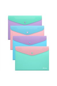 ПАПКА КОНВЕРТ НА КНОПКЕ А4 BERLINGO 200МКМ HAZE СОФТ-ТАЧ С ЦВ. КЛАПАНОМ В АСС. EFB_A4925 (8208)