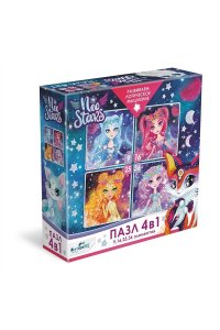 ПАЗЛЫ 4 В 1 NEO STARS ДЕВОЧКИ-ПЛАНЕТЫ (9*16*25*36) 08289