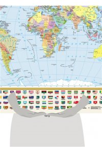 . Политическая карта мира с флагами (в новых границах) А0
