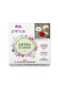 РОСПИСЬ ПО НОМЕРАМ 30*30СМ МАКИ НА ТЕМНОМ ФОНЕАРТ.KH0944