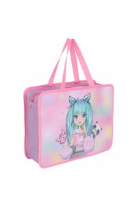 ПАПКА С РУЧКАМИ А4 10 СМ ПЛАСТИК LIGHT ANIME GIRL КОКОС 230911