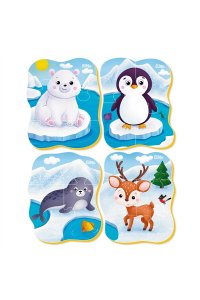 ПАЗЛЫ МЯГ 4 КАРТИНКИ 16 ЭЛ ЖИВОТНЫЕ СЕВЕРА /ПАКЕТ/ ET02-029 (8100)