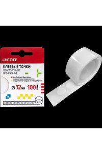 КЛЕЕВЫЕ ТОЧКИ ДВУСТОРОННИЕ ПРОЗРАЧНЫЕ 12ММ 100 ШТ DEVENTE 4163304 (9071)