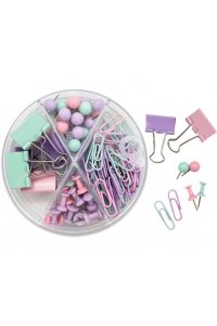 НАБОР КАНЦ 106 ПРЕДМ ПАСТЕЛЬНЫЕ (СКРЕПКИ+КНОПКИ+ЗАЖИМЫ) DJ-293 (2934)