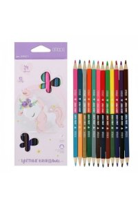 КАРАНДАШИ 24ЦВ 12ШТ КОКОС ERGO FIRST UNICORN (ДВУСТОРОНН/ТРЕХГРАНН) /ЕВРОПОДВЕС/ 209421