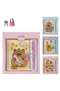 БЛОКНОТ 48Л А6 С ЗАМКОМ + РУЧКА KWELT CAPYBARA В АСС К-35472 (2623) (2562)