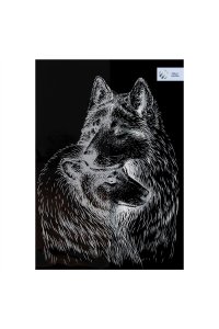 ГРАВЮРА А4 С ЭФФЕКТОМ СЕРЕБРА ВОЛКИ ТРИ СОВЫ GA4_49920 (9206)