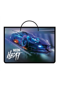 ПАПКА С РУЧКАМИ А4 55 ММ NEON CAR /ПЛАСТИК/ШНУРОК/ ПЧЕЛКА ПМ-А4-35 (8806)
