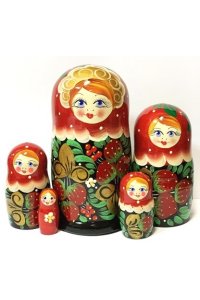 МАТРЕШКА 5 В 1 СРЕДНЯЯ (ЯГОДКИ, ЭСКИЗ 01, КЛУБНИЧКА) М05140201 (0486)