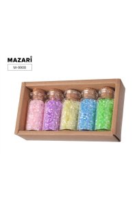 НАБОР БИСЕРА №1 (5ЦВ*13Г) СТЕКЛЯН КОЛБА/КАРТОНН КОРОБКА MAZARI M-9908 (8492)