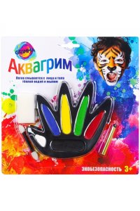 КРАСКИ Д/ГРИМА 6ЦВ (КАРАНДАШ, СПОНЖ, АППЛИКАТОР)АРТ. КС-4625