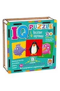НАСТ ИГРА IQ ПАЗЛ ДЕРЕВЯННЫЙ ВЕСЁЛЫЕ КАРТИНКИ(3+)АЙРИС АРТ.29342 (2494)
