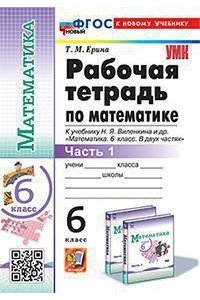 Рабочая тетрадь Ерина Т.М. УМК. Р/Т ПО МАТЕМАТИКЕ 6 ВИЛЕНКИН (ПРОСВЕЩЕНИЕ) Ч.1. ФГОС НОВЫЙ (к новому учебнику)