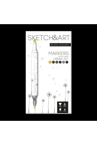СКЕТЧ-МАРКЕРЫ 6ЦВ SKETCH&ART ДВУХСТОРОН АРХИТЕКТУРА BRUNO VISCONTI 22-0081/02 (7330)