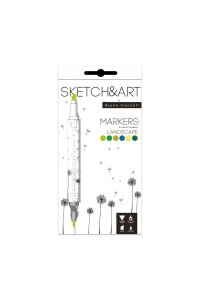СКЕТЧ-МАРКЕРЫ 6ЦВ SKETCH&ART ДВУХСТОРОН ЛЕСНОЙ ПЕЙЗАЖ BRUNO VISCONTI 22-0081/08 (7392)