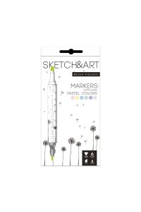 СКЕТЧ-МАРКЕРЫ 6ЦВ SKETCH&ART ДВУХСТОРОН ПАСТЕЛЬНЫЕ ЦВЕТА BRUNO VISCONTI 22-0081/03 (7347)