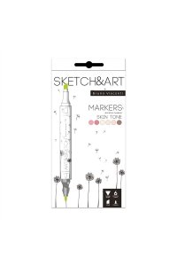 СКЕТЧ-МАРКЕРЫ 6ЦВ SKETCH&ART ДВУХСТОРОН ПОРТРЕТ BRUNO VISCONTI 22-0081/09 (7408)