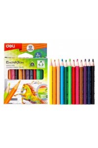 КАРАНДАШИ 12ЦВ DELI ENOVATION ТРЕХГРАНН ПЛАСТИК (МИНИ) /ЕВРОПОДВЕС/ АРТ.EC114-12 (4024)