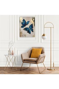 РОСПИСЬ ПО НОМЕРАМ 40*50СМ С ПОТАЛЬЮ СИНИЕ БАБОЧКИHR0386