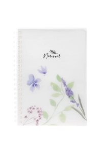 ЗАПИСН КН 80Л В6 ХАТБЕР СПИРАЛЬ ПЛАСТИК NATURAL BLUE FLOWERS 80Б6B1МС_33478 (0367)