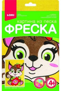 НАБОР Д/ТВОРЧ ФРЕСКА ИЗ ПЕСКА БЕЛОЧКА С ЦВЕТКОМ ПЗ/Ф-016