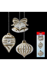 НАБОР ERICHKRAUSE DECOR 3 УКРАШЕНИЯ ЕЛОЧНЫЕ ИГРУШКИ ЗОЛОТО 10СМ 49595