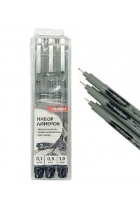 НАБОР ЛИНЕРЫ ЧЕРН 3 ШТ (0.1, 0.5, 1.0 ММ) CY-184 (7476)