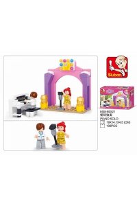КОНСТРУКТОР SLUBAN СЦЕНА С ПИАНИНО С ФИГУРКАМИ (109ДЕТ) 215941/M38-B0521 (9921)