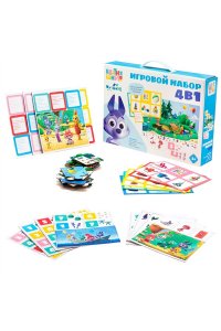 НАСТ ИГРА ЦВЕТНЯШКИ ОБУЧАЮЩИЙ НАБОР 4В1 (ЛОТО, МЕМО, ДОМИНО СЧЕТ+ПАЗЛ 24ЭЛ)АРТ.07563