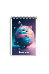 БЛОКНОТ 40Л А7 ФЕНИКС+ СПИРАЛЬ ЛАК /ЧАСТ/ БЛЕСТ ПУХЛЫЙ КОТ 65968