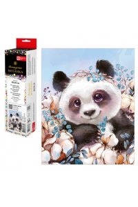 АЛМАЗНАЯ МОЗАИКА 20*25 ПАНДА В ЦВЕТАХ АРТ. 68588
