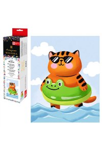 АЛМАЗНАЯ МОЗАИКА 20*25 КОТ НА МОРЕ АРТ. 70796