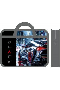 ПАПКА С РУЧКАМИ А4 75 ММ BLACK CAR 2026 /ПЛАСТИК/ТЕСЬМА/ ПЧЕЛКА ПМ-А4-25 (1513)