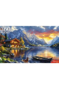ПАЗЛЫ 360 РЫЖИЙ КОТ ВЕЧЕРНЕЕ ОЗЕРО НА ЗАКАТЕ Ф360-0185 (3778)