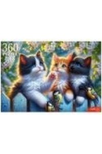 ПАЗЛЫ 360 РЫЖИЙ КОТ КОТЯТА С СИНИЧКАМИ Х360-0187 (3792)