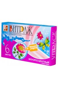 КРАСКА Д/ВИТРАЖА 6ЦВ ФЛЮОР С БЛЕСТКАМИ ЛУЧ 17С1160-08
