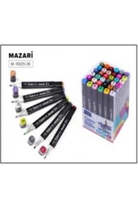 СКЕТЧ-МАРКЕРЫ 36ЦВ FANTASIA MAIN COLORS ДВУСТОР (ПУЛЕВ/КЛИНОВИД НАКОН 3.0-6.2 ММ) MAZARI M-15025-36