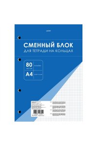 СМЕННЫЙ БЛОК Д/ТЕТР НА КОЛЬЦАХ 80Л А4 В КЛЕТКУ АРТ.СБК4805167 (3739)